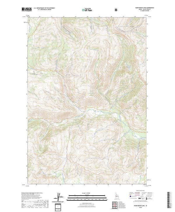 Honeymoon Lake topographic map thumbnail