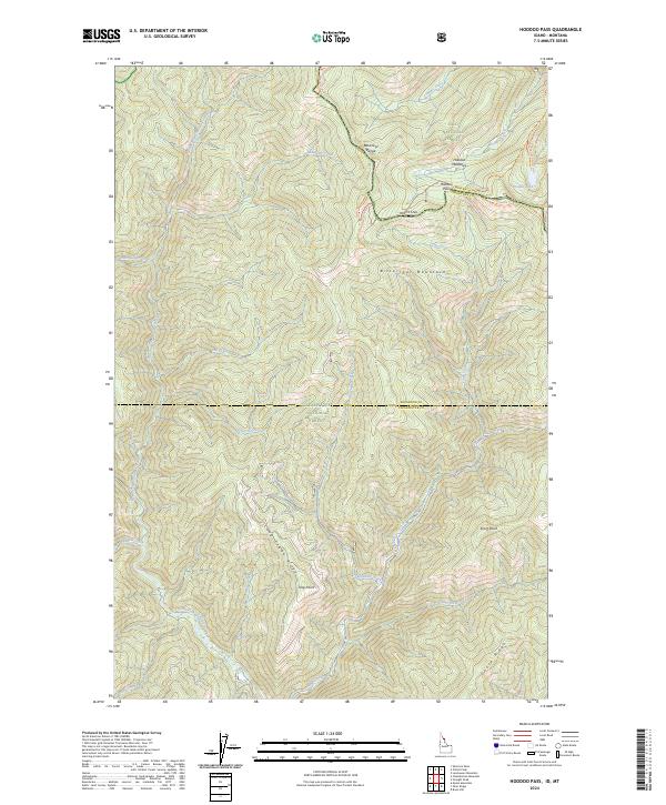 Hoodoo Pass topographic map thumbnail