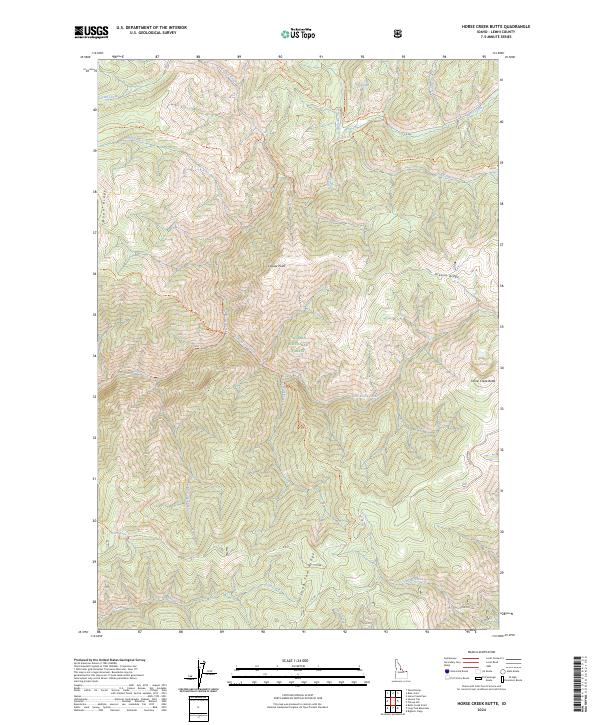 Horse Creek Butte topographic map thumbnail