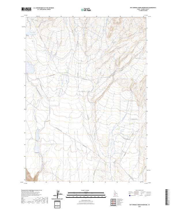 Hot Springs Creek Reservoir topographic map thumbnail
