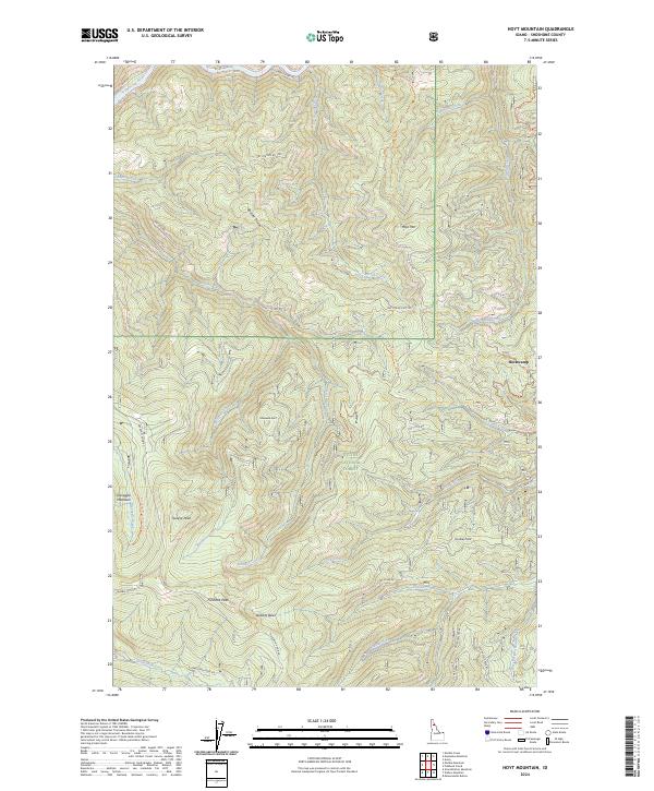 Hoyt Mountain topographic map thumbnail