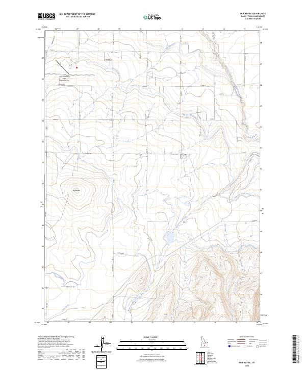 Hub Butte topographic map thumbnail