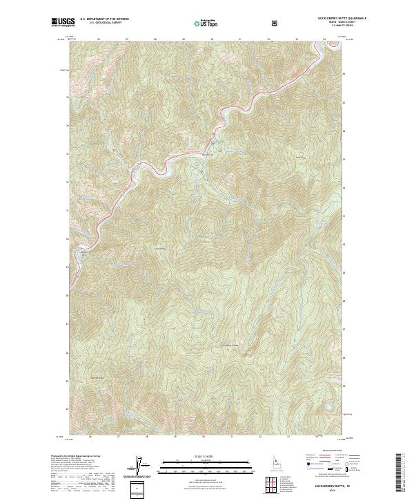 Huckleberry Butte topographic map thumbnail