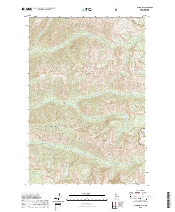 Hunter Peak topographic map thumbnail