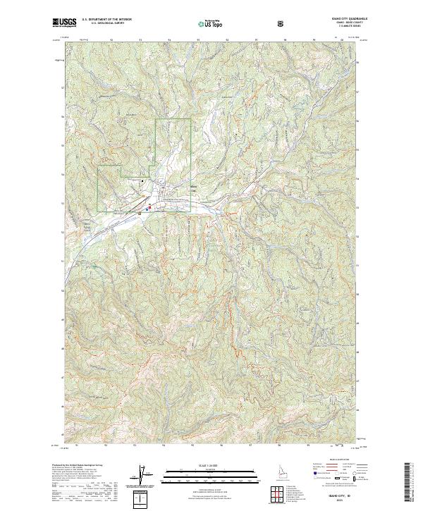 Idaho City topographic map thumbnail