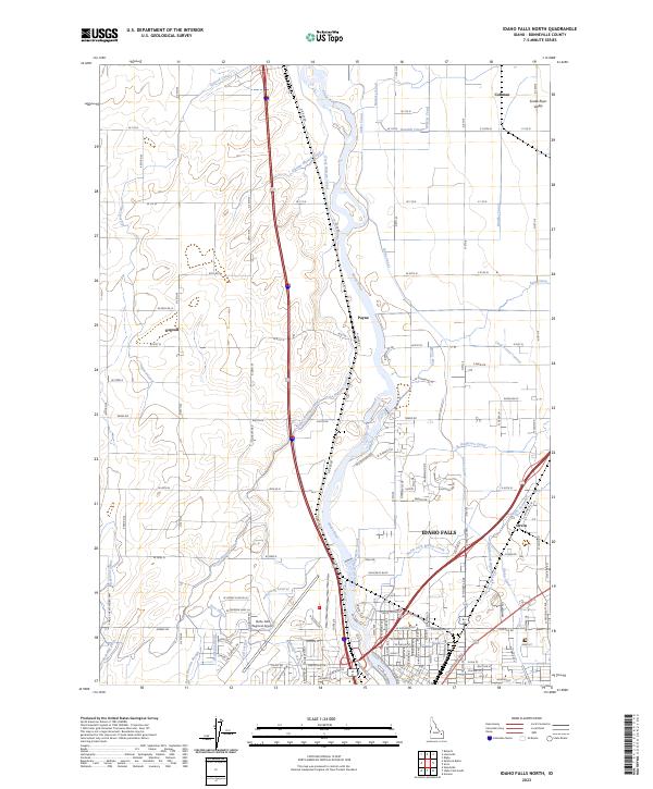 Idaho Falls North topographic map thumbnail