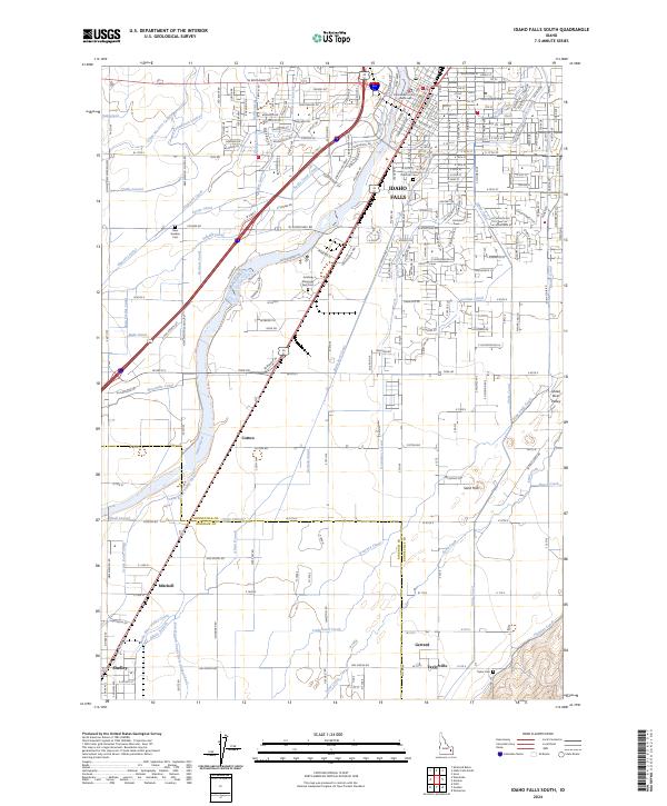 Idaho Falls South topographic map thumbnail