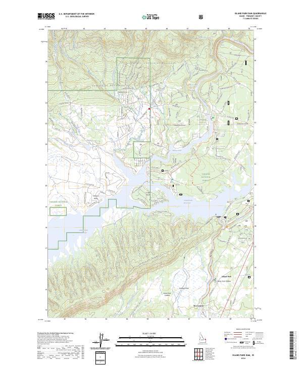 Island Park Dam topographic map thumbnail