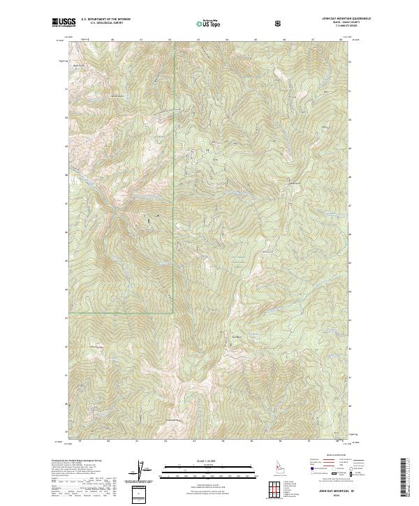 John Day Mountain topographic map thumbnail