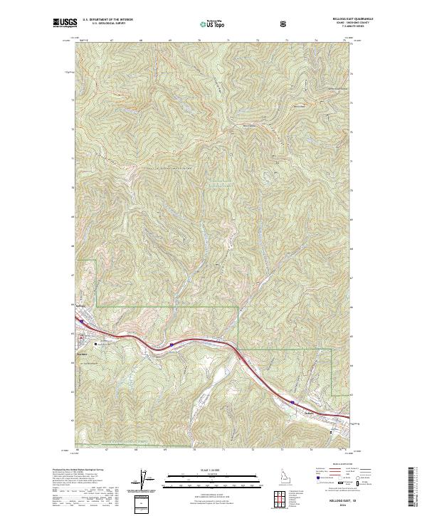 Kellogg East topographic map thumbnail