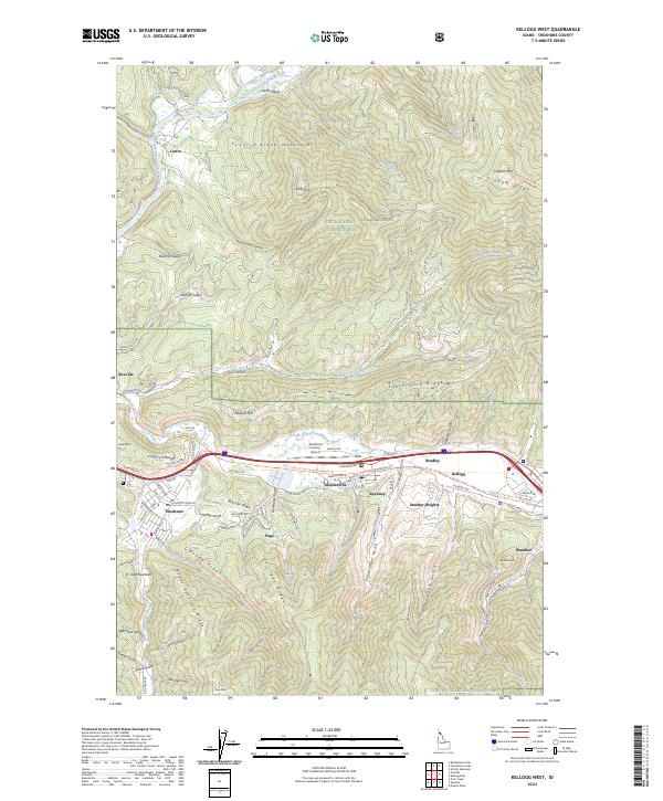 Kellogg West topographic map thumbnail