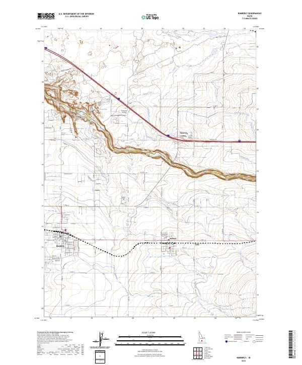 Kimberly topographic map thumbnail