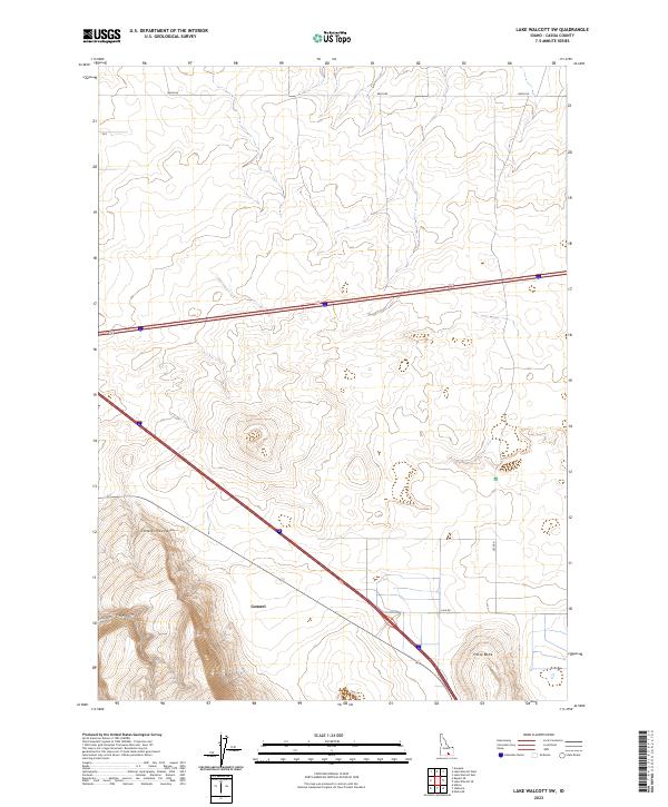 Lake Walcott SW topographic map thumbnail