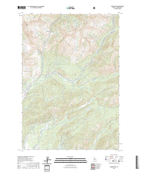 Langer Peak topographic map thumbnail