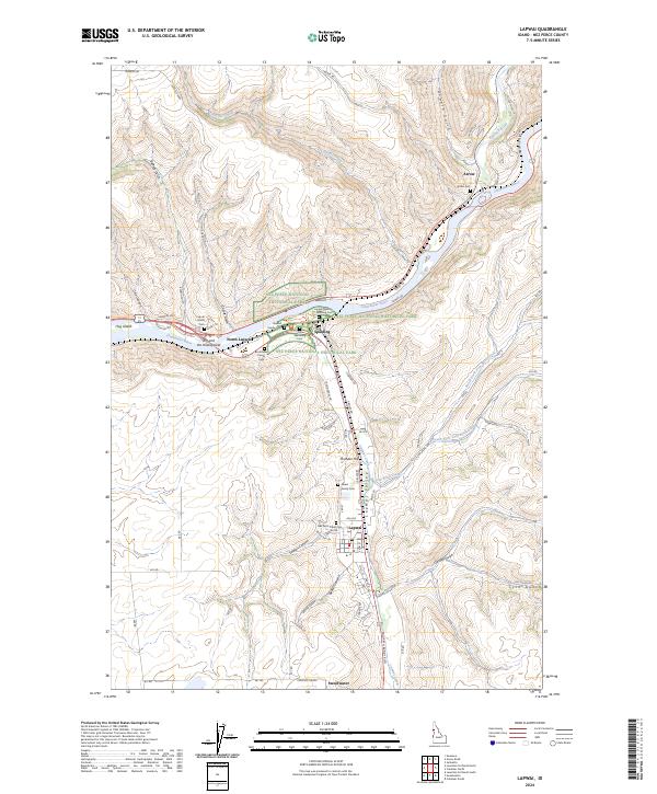 Lapwai topographic map thumbnail