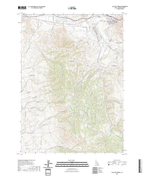 Lava Hot Springs topographic map thumbnail