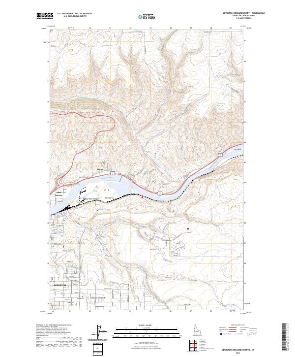 Lewiston Orchards North topographic map thumbnail