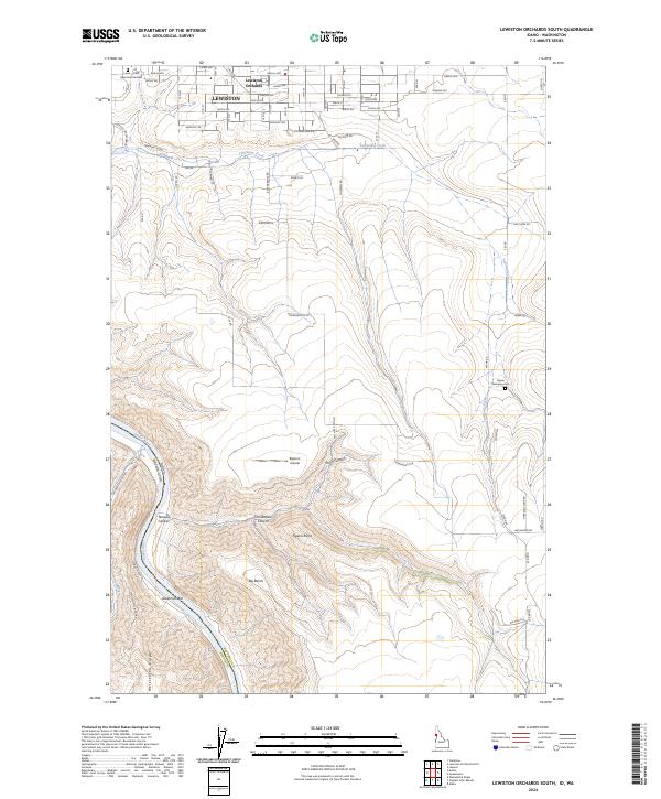 Lewiston Orchards South topographic map thumbnail