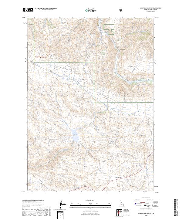 Long Tom Reservoir topographic map thumbnail