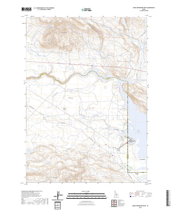 Magic Reservoir West topographic map thumbnail