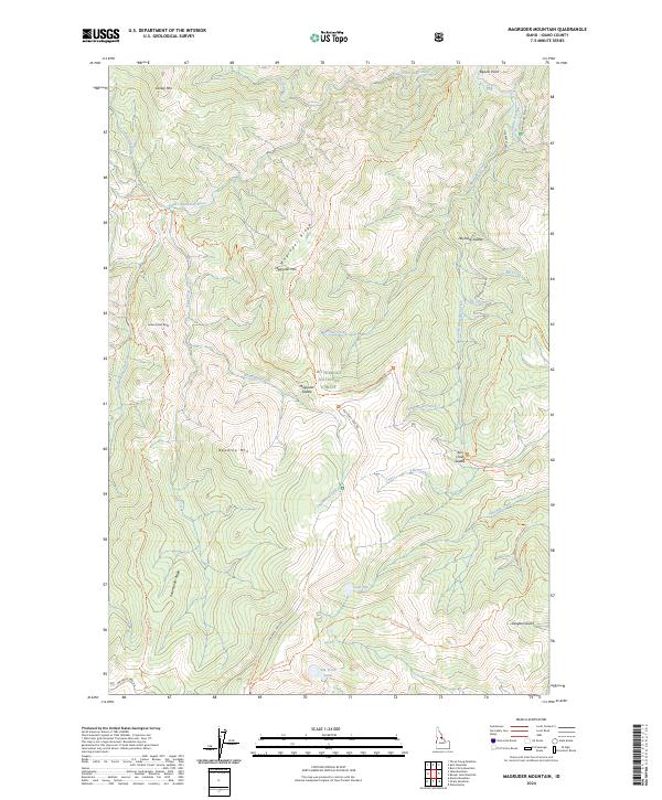 Magruder Mountain topographic map thumbnail