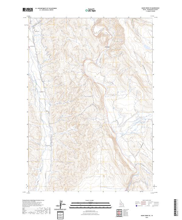Mann Creek SE topographic map thumbnail