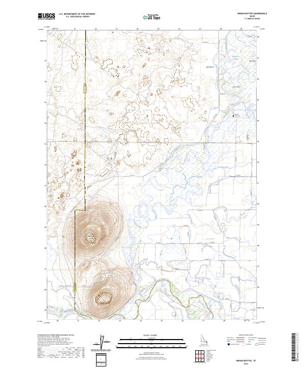 Menan Buttes topographic map thumbnail