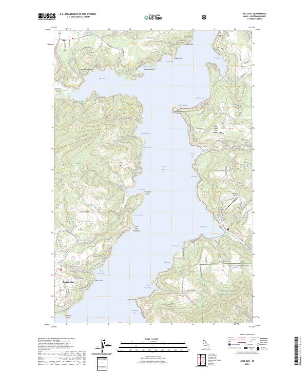 Mica Bay topographic map thumbnail