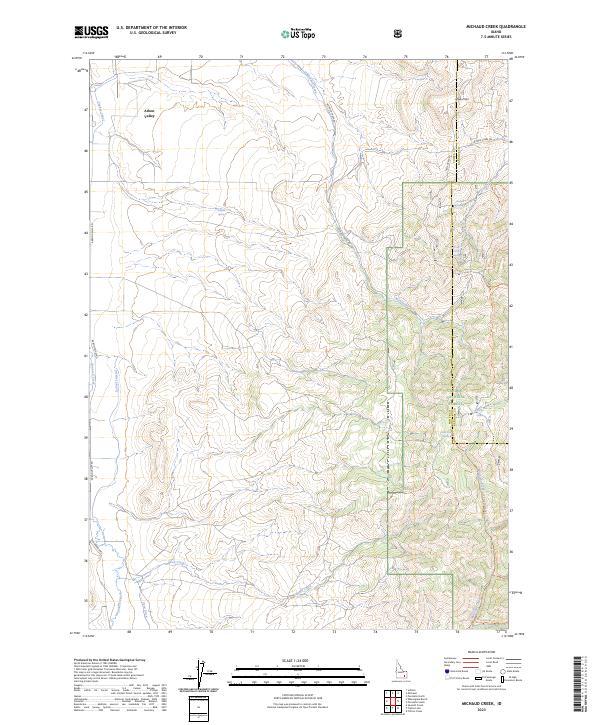 Michaud Creek topographic map thumbnail