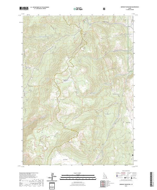 Midnight Mountain topographic map thumbnail