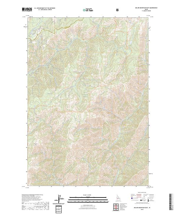 Miller Mountain East topographic map thumbnail