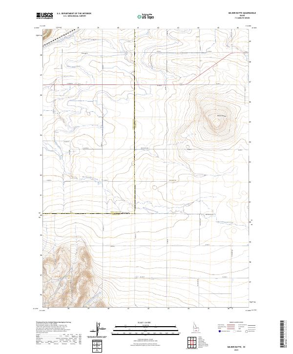 Milner Butte 2023 topographic map thumbnail