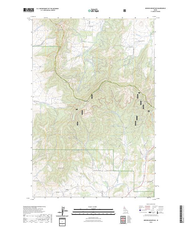 Mission Mountain topographic map thumbnail