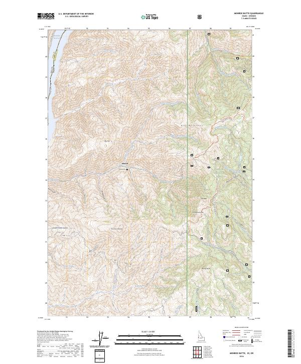 Monroe Butte topographic map thumbnail
