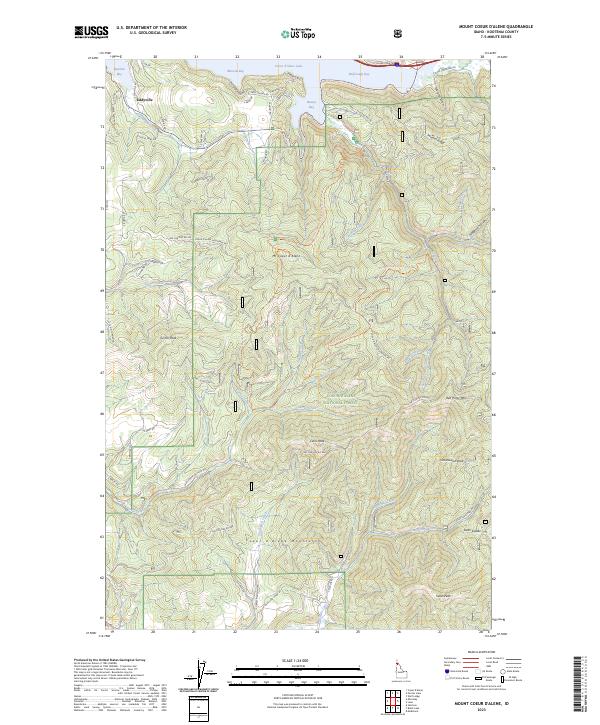 Mount Coeur D'Alene 2023 topographic map thumbnail