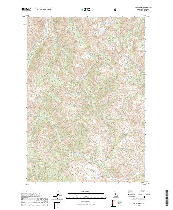 Mount Jordan topographic map thumbnail