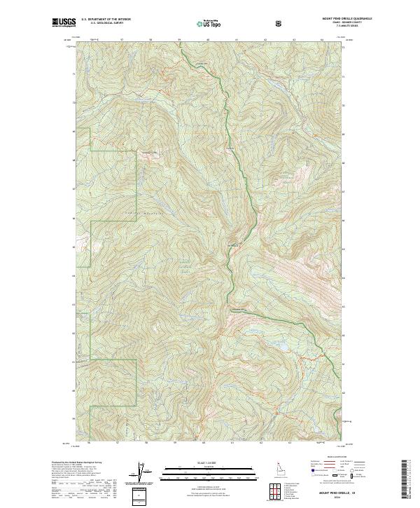 Mount Pend Oreille topographic map thumbnail