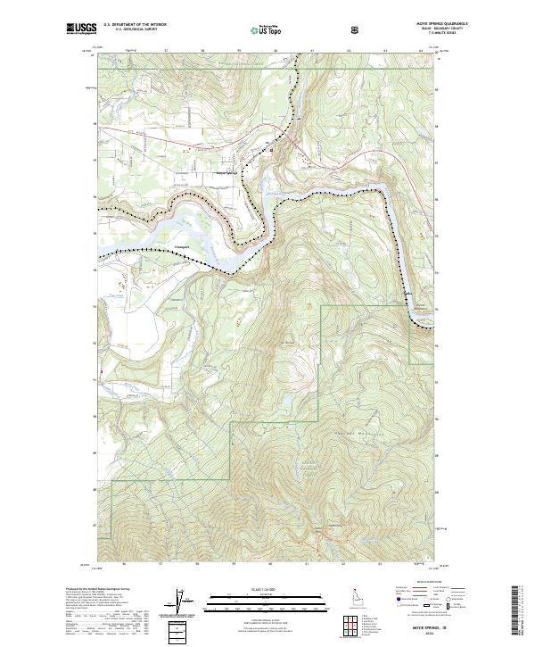 Moyie Springs topographic map thumbnail