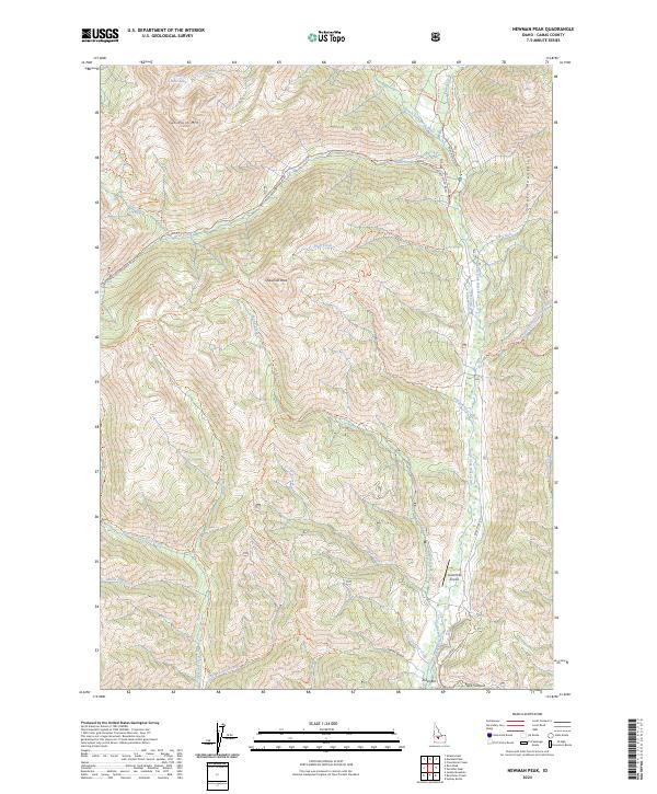 Newman Peak topographic map thumbnail