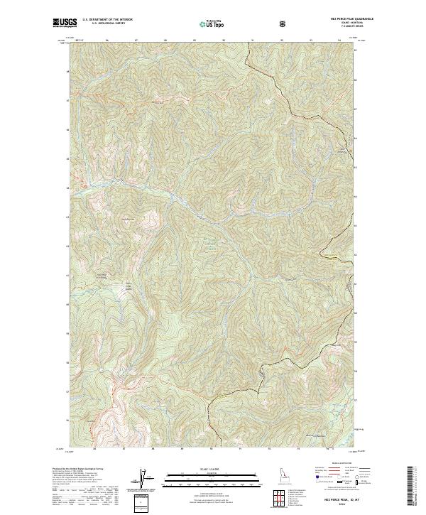 Nez Perce Peak topographic map thumbnail