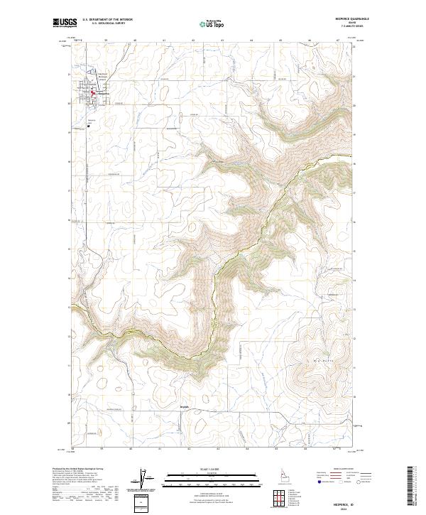 Nezperce topographic map thumbnail