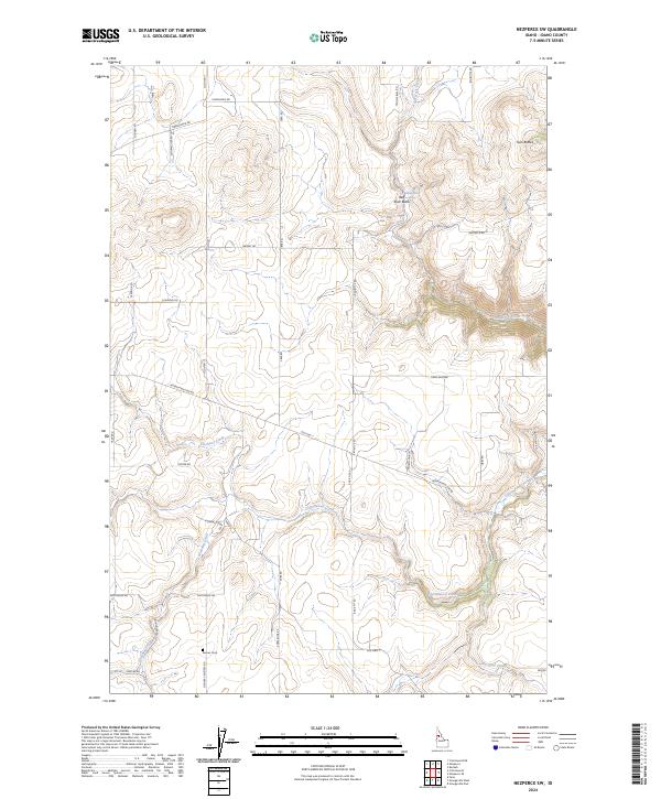 Nezperce SW topographic map thumbnail
