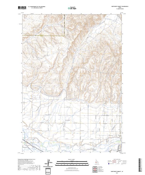 Northwest Emmett topographic map thumbnail