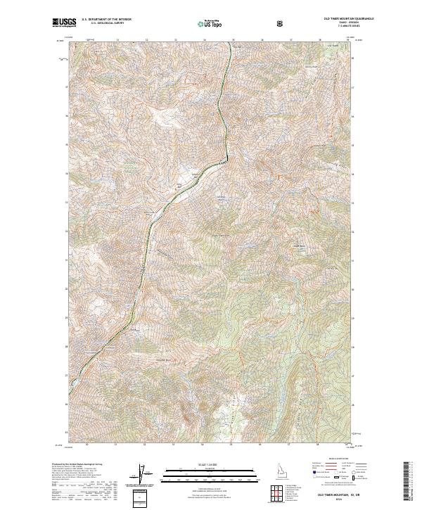 Old Timer Mountain topographic map thumbnail
