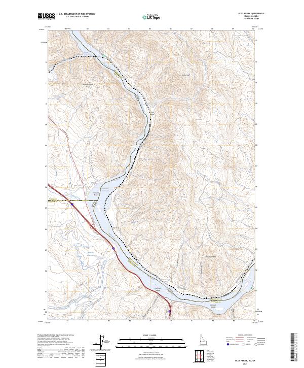Olds Ferry topographic map thumbnail