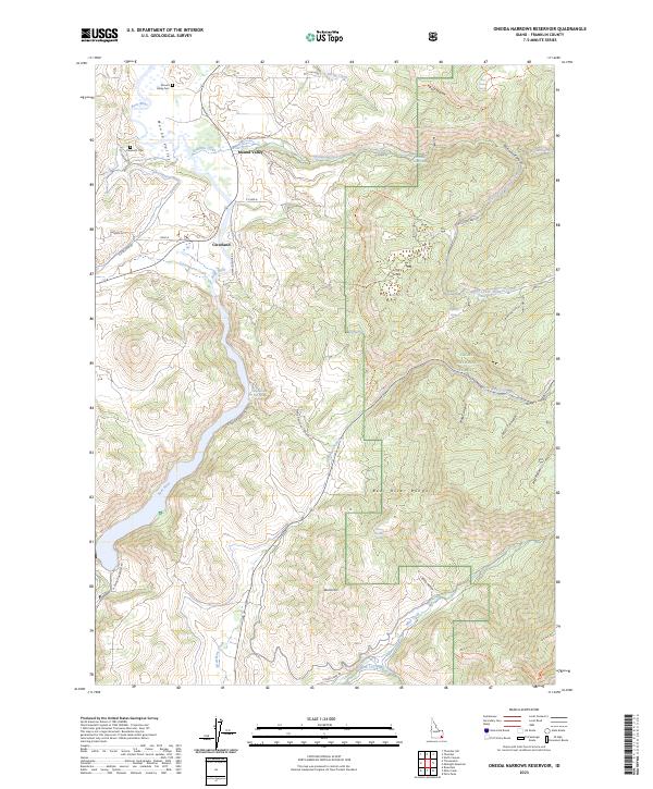 Oneida Narrows Reservoir topographic map thumbnail