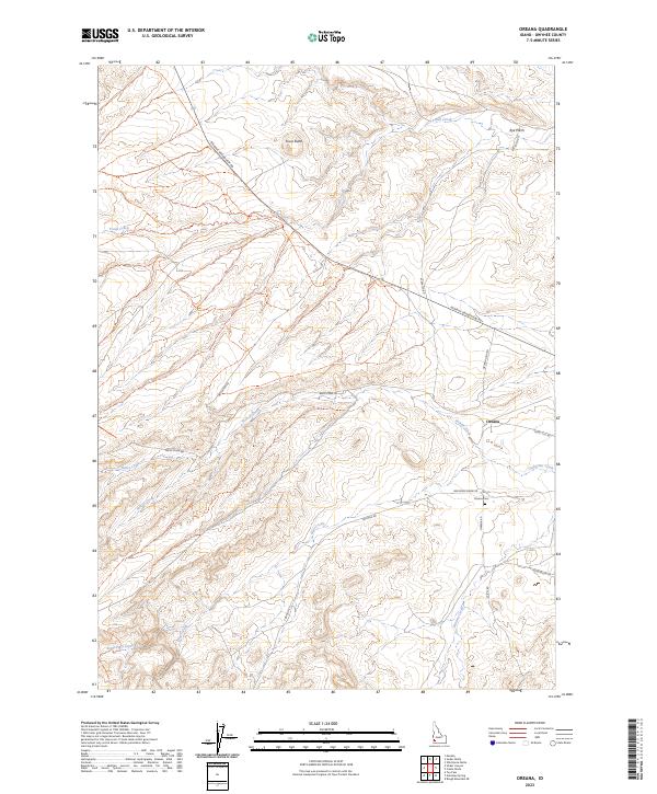 Oreana topographic map thumbnail