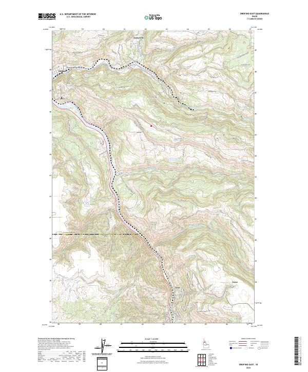 Orofino East topographic map thumbnail