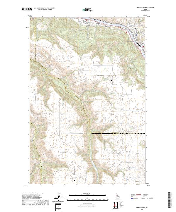 Orofino West topographic map thumbnail