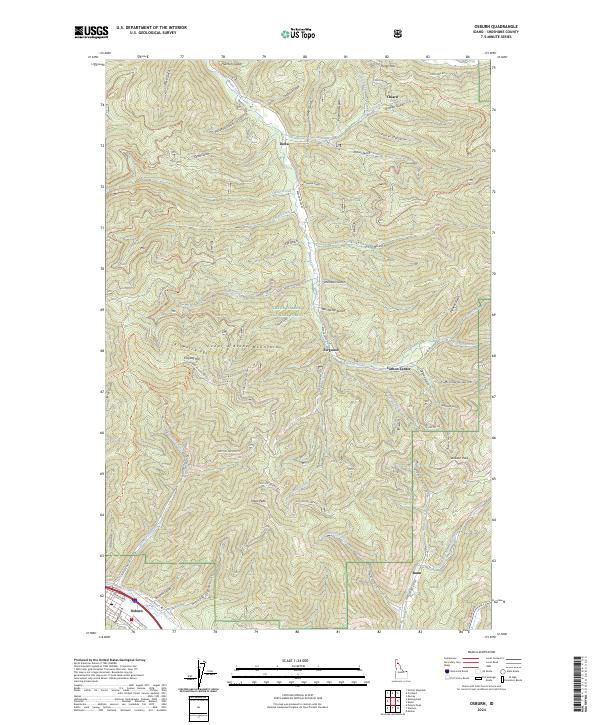 Osburn topographic map thumbnail